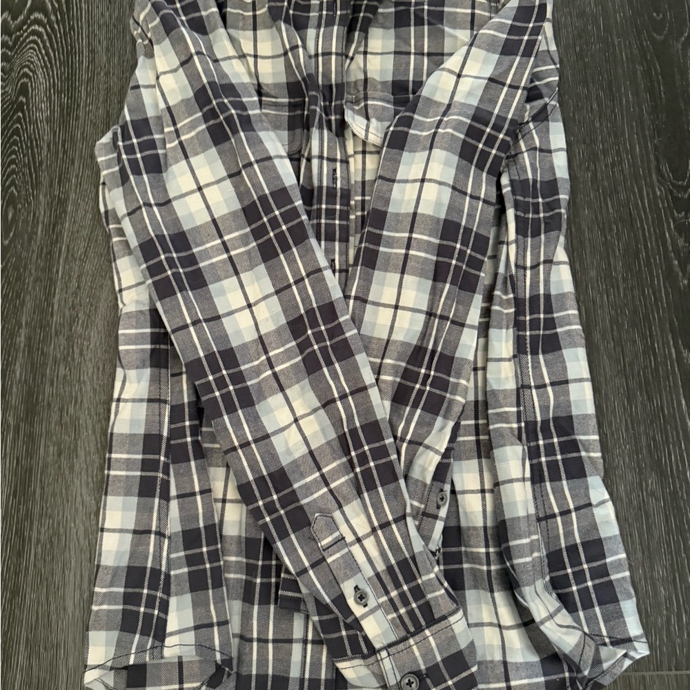 Classic Black and White Plaid Button-Down Shirt